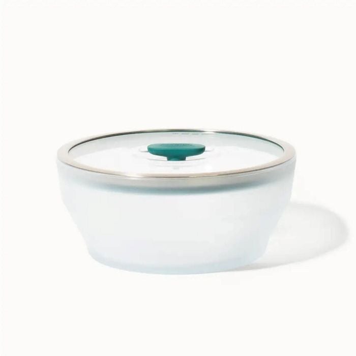 Anyday The Extra Large Deep Dish | Kale | Glass Microwave Steamer
