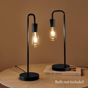 Sherwood Set of 2 Kara Metal Table Lamp Matte Black