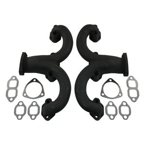 Cal Custom Exhaust Manifolds Small Block Chev 2-3/8" Outlet True Rams Horn Style Cast Iron