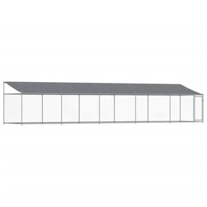 vidaXL Dog Cage with Roof and Door Kennel Animal House Grey Galvanised Steel 10x2x2 m