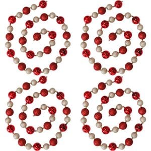 4PK LVD Bauble Garland Red Champagne Seasonal Christmas Decoration