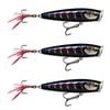 3x Rapala 9.5cm Skitter Pop Elite Topwater Fishing Lures - Gilded Night Aurora