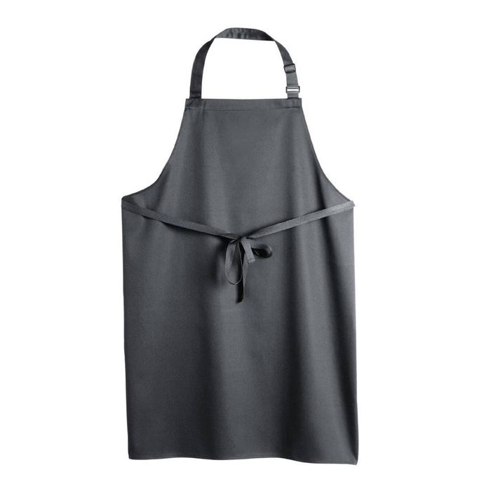 Le Chef Bib Apron Storm Grey Professional Hospitality Cookware Adjustable Neck Strap