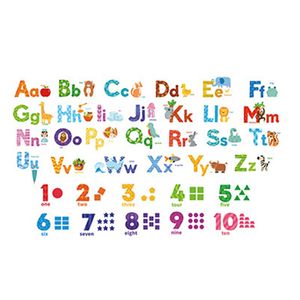 Catzon Animal Alphabet Numbers Decals Removable Wall Decor for Kids