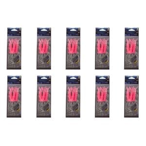 10x Wilson Rigged to Jig Rig 3 Hook Squid Style Jig Fully UV Active - Colour #4