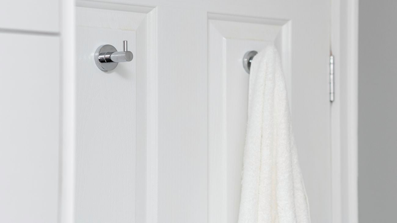 Door with hooks on the back