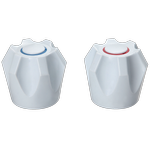 Shaw & Mason White PVC Six Point Style Handles - Pair