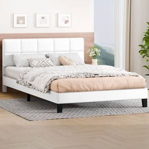 Alfordson Bed Frame King Size Leather White