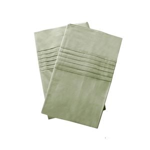 Bloomington 220TC Pair of Calender Pintuck Cotton Standard Pillowcases Moss 50 x 75 cm