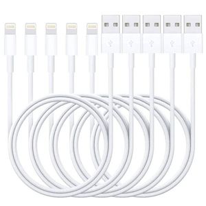 iWill 5 Pack 1m Data Transfer Charger Charging USB Cable Cord for Apple iPhone iPad iPod Bulk White