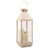 Click 58cm Oyster Grey Solar Powered Lantern With 3 Candles