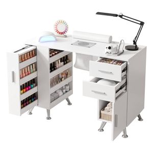 Artiss Manicure Table Nail Desk Salon White