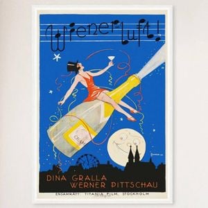 Galrie The Ballet Archduke Wiener Luft 1926 Vintage Austrian Silent Film Poster Art, White Frame, A3 30 x 42cm (12 x 16inch)