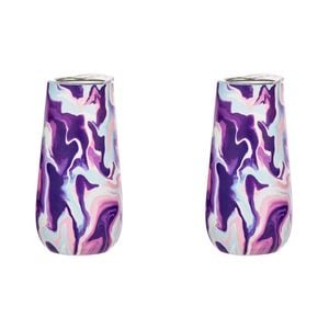 2PK Porta Summer Swirl Double Walled 180ml SS Champagne Tumbler - Purple