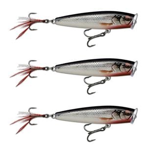 3x Rapala 9.5cm Skitter Pop Elite Topwater Fishing Lures - Gilded Live Roach