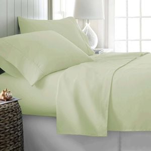 Bloomington 400TC Cotton Sateen Sheet Set 40cm Wall King - Ivory (with a Hint of Green)