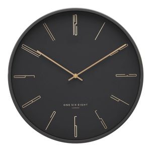 One Six Eight London  Maya 40cm Charcoal Grey Silent Wall Clock