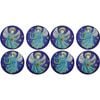 2PK 4pc LVD 10x10cm Tempered Glass Xmas Angels Coasters Kitchen Decor - Blue