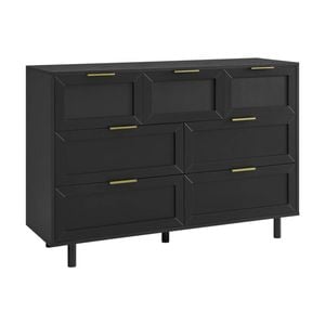 Quincy Tallboy Dresser Chest 7 Drawers Black