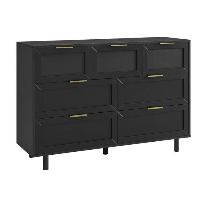 Quincy Tallboy Dresser Chest 7 Drawers Black