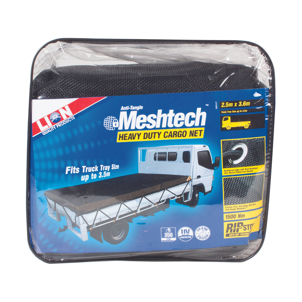 Lion 3.6 x 2.5m Heavy Duty Meshtech Cargo Net - To Suit 3.5m Truck Tray ...