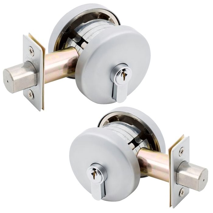 Gainsborough Satin Chrome G2 Series Double Cylinder Smooth Round Deadbolt