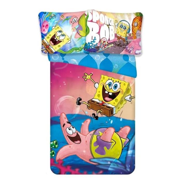 SpongeBob Splash Kids Cotton Quilt Cover Set Toddler Bed Size