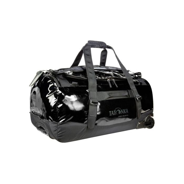 Tatonka Nylon Barrel Roller L/80L Outdoor Travel Wheeled Duffel Black Gloss