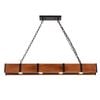 Amonson Lighting Brown Wood 4 Pendant Light