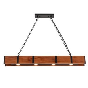 Amonson Lighting Brown Wood 4 Pendant Light