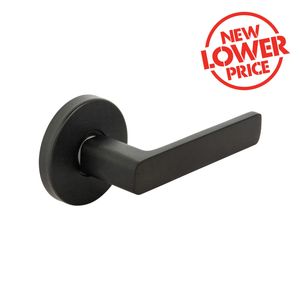 Ikonic San Fran Matte Black Passage Lever Set - Passage Matte Black