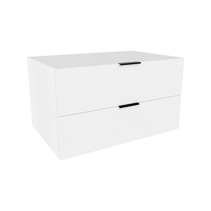 Lugna 512 x 900 x 580mm White 2 Drawer Storage Cabinet - White