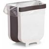 Hanging Trash Can Collapsible Small Garbage Waste Bin for Kitchen Cabinet Door (White)