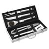 6pc Avanti Metal BBQ Tools Utensil Set Turner/Tongs/Fork w/Carry Case Silver