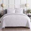 Quilted King/Super King Microfibre Coverlet Bedspread Set Damask White