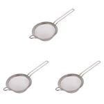 3PK Appetito Stainless Steel Mesh Strainer Home Kitchen Cooking 15cm
