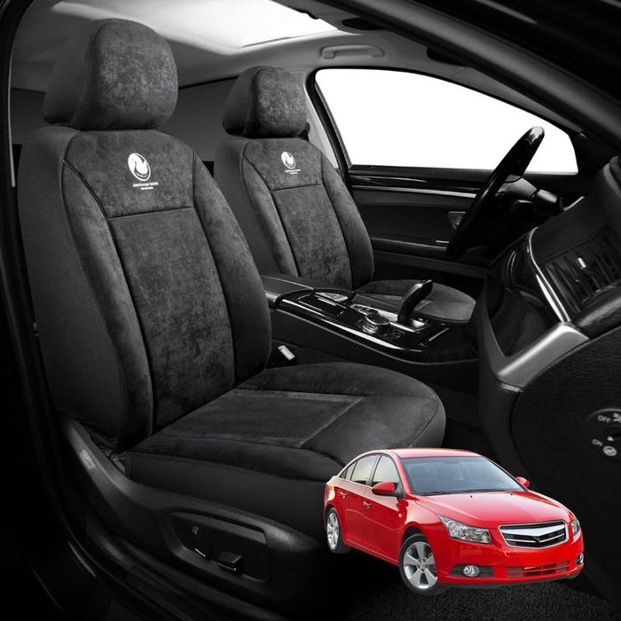 Australian Goose Edition Front Seat Covers for Holden Cruze 2009 - 2016 (JH) - Suede, Universal Fit - Black