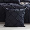 CottonMore 2pcs of 100% Cotton Black Diamond Pinch Pleated Euro Cushion Covers 65x65cm