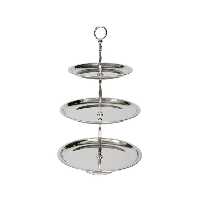 SSH COLLECTION Kate 52cm Tall 3 Tier Cake Stand - Polished Steel