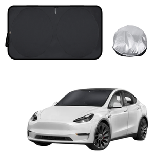 Front Windscreen Sun Shade for Tesla Model Y 2022 - Current - Standard 150 x 85 cm - Black