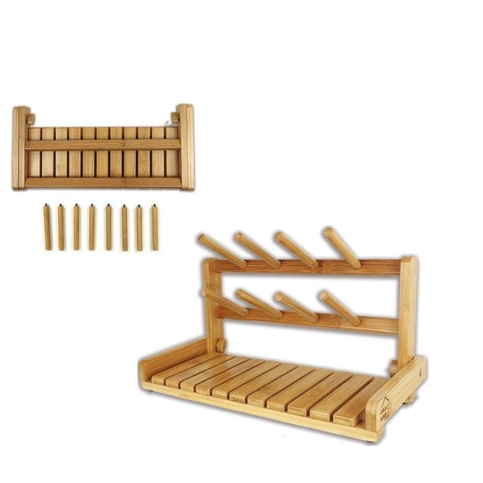 CARLA HOME Portable Bamboo Baby Bottle Drying Rack
