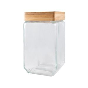 Bamboo & Glass Square Canister 1.5l Scullery