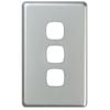 HPM Excel 3 Gang Coverplate Matt Silver