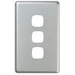HPM Excel 3 Gang Coverplate Matt Silver