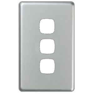HPM Excel 3 Gang Coverplate Matt Silver