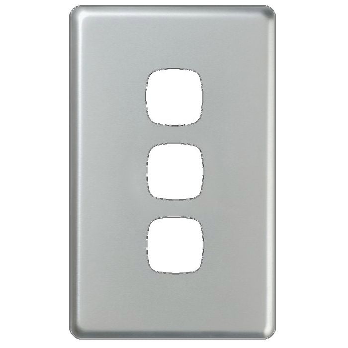 HPM Excel 3 Gang Coverplate Matt Silver