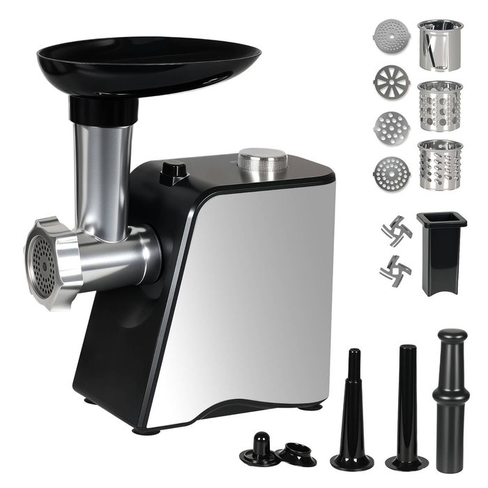 Spector Meat Mincer Electric Grinder 2800W Max With Plates Kitchen Silver
