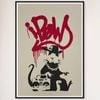 Galrie Banksy Gangsta Rat Art Print - Iconic Urban Rebellion Poster, 2004, Black Frame, A4 21 x 30cm (8 x 12inch)