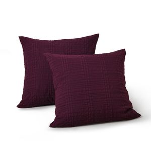 Dreamaker Ellis Seersucker European Pillowcase Cherry Twin Pack