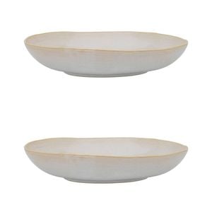 2PK Ecology Reactive Glaze Stoneware Ottawa Shallow Bowl 29 x 5cm White